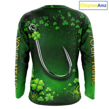 Load image into Gallery viewer, Custom St Patrick's Day Hook Fishing Shirts Long Sleeve, Performance Fishing Shirts NHT424