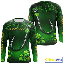 Load image into Gallery viewer, Custom St Patrick's Day Hook Fishing Shirts Long Sleeve, Performance Fishing Shirts NHT424