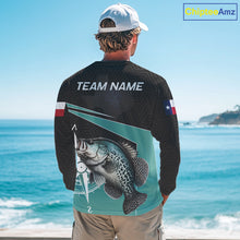 Load image into Gallery viewer, Texas Crappie Fishing Jersey, Texas Flag Patriot Custom Name Fishing Shirts Long Sleeve NHT568