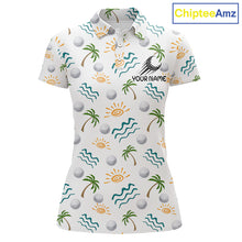 Load image into Gallery viewer, Personalized Tropical Palm Trees Womens Golf Polo Shirts Summers Team Golf Clothes NHT778