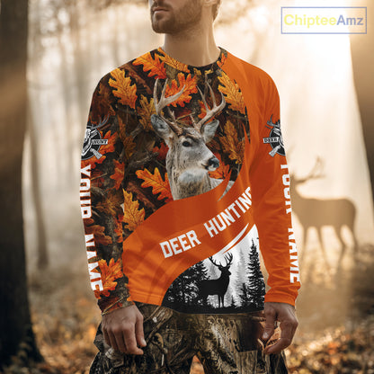 Personalized Deer Hunting Orange Camo Shirts, Season Deer Hunting, Deer Hunting Gift NHT310