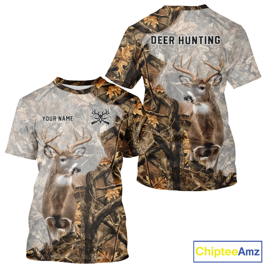 Beautiful Deer Hunting 3D Shirt All-Over Print with Deer Buck, Camouflage For Deer Hunters NHT248