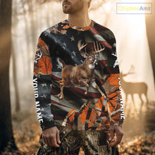 Load image into Gallery viewer, Deer Hunting US Flag 3D All Over Print Shirts, Personalized Hunting Gifts For Deer Hunters NHT316