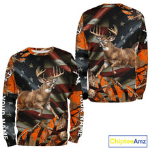 Load image into Gallery viewer, Deer Hunting US Flag 3D All Over Print Shirts, Personalized Hunting Gifts For Deer Hunters NHT316