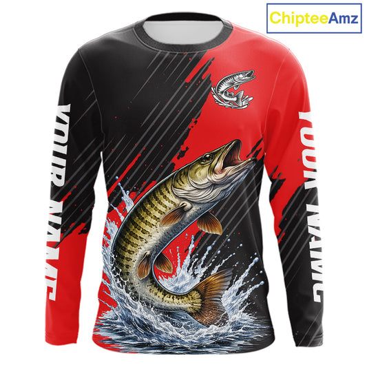 Musky Fishing Long Sleeve Tournament Shirts, Personalized Musky Fishing Jerseys NHT588