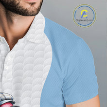 Load image into Gallery viewer, Blue Funny Flamingo Polo Shirt, Golf Polo Shirts Custom Name, Flamingo Golf Shirts For Men NHT594
