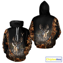 Load image into Gallery viewer, Deer Hunting Big Game Shirt 3D All Over Print, Black Camo Autumn, Custom Name Gift NHT164
