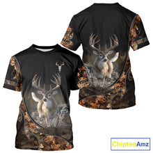 Load image into Gallery viewer, Deer Hunting Big Game Shirt 3D All Over Print, Black Camo Autumn, Custom Name Gift NHT164