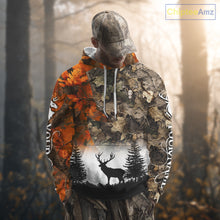 Load image into Gallery viewer, Deer Hunting Orange Camo Forest Custom Name 3D All Over Print Shirts Personalized NHT320
