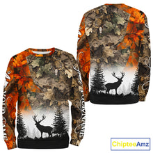 Load image into Gallery viewer, Deer Hunting Orange Camo Forest Custom Name 3D All Over Print Shirts Personalized NHT320