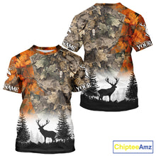 Load image into Gallery viewer, Deer Hunting Orange Camo Forest Custom Name 3D All Over Print Shirts Personalized NHT320