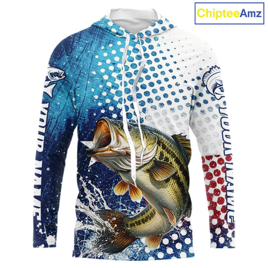 Design Texas Flag Bass Fishing Shirts, Texas Bass Fishing Shirts Long Sleeve Hooded NHT603