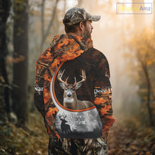 Load image into Gallery viewer, Personalized Deer Hunting 3D All Over Printed Hoodie Orange Autumn Leaves Camo, Hunting Gift NHT322