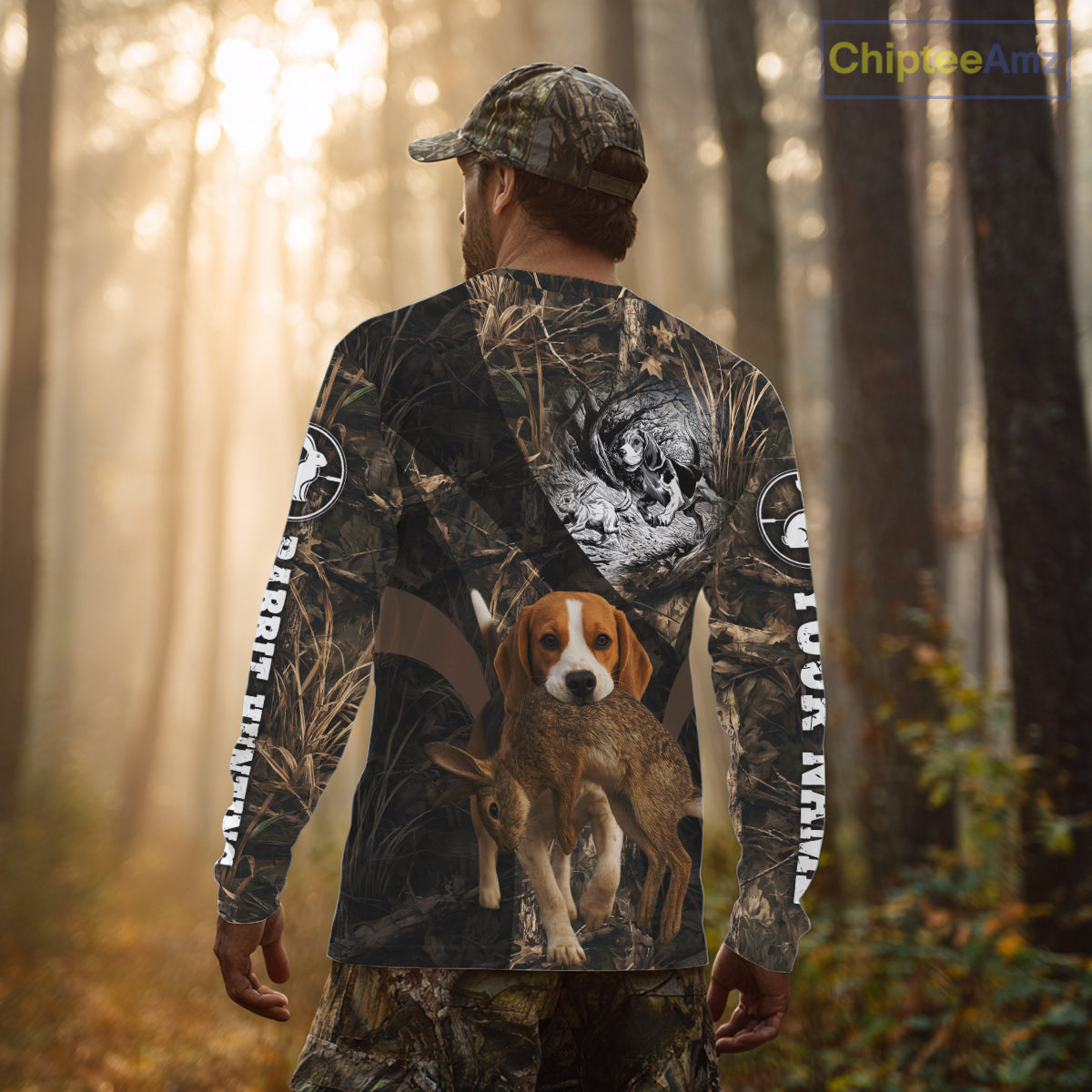 Personalized Rabbit Hunting Beagle Dog Camouflage Custom Name 3D Shirts, Rabbit Hunting Gifts NHT326