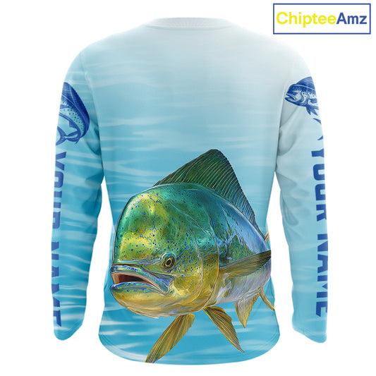 Mahi Mahi Ocean Blue Performance Fishing Shirt,  Mahi Mahi Tournament Fishing Shirts NHT615