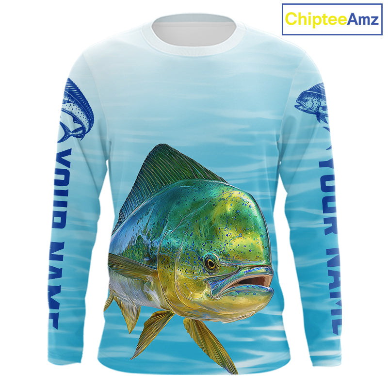 Mahi Mahi Ocean Blue Performance Fishing Shirt,  Mahi Mahi Tournament Fishing Shirts NHT615