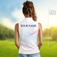 Load image into Gallery viewer, Personalized America 250 Years Shirt Custom Name Patriotic USA Stars Women's Sleeveless Polo Golf Shirt NHT983