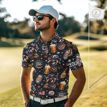 Load image into Gallery viewer, Man wearing a patterned shirt on a golf course