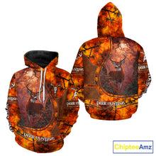 Load image into Gallery viewer, Whitetail Deer Hunting Shirt With Orange Camo Pattern And Skull Design For Hunters NHT77