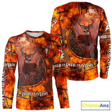 Load image into Gallery viewer, Whitetail Deer Hunting Shirt With Orange Camo Pattern And Skull Design For Hunters NHT77