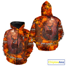 Load image into Gallery viewer, Whitetail Deer Hunting Shirt With Orange Camo Pattern And Skull Design For Hunters NHT77