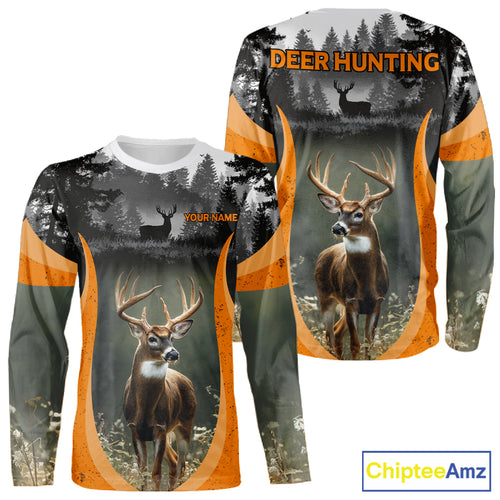 Custom Whitetail Deer Hunting Custom Name Camo Shirt, Deer Hunting Apparel, Hunting Gift NHT265
