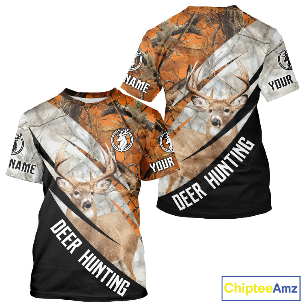 Deer Hunting Orange Camo Winter 3D All Over Printed Shirt, Hunting Clothes for Deer Season NHT268