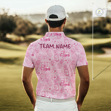 Load image into Gallery viewer, Funny Mens Golf Polo Shirt Pineapple Floral Golf Cart Pattern All Over Print Tropical Performance Top NHT842