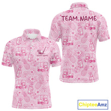 Load image into Gallery viewer, Funny Mens Golf Polo Shirt Pineapple Floral Golf Cart Pattern All Over Print Tropical Performance Top NHT842