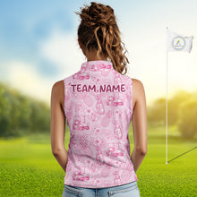 Load image into Gallery viewer, Funny Sleeveless Womens Golf Polo Shirt Pineapple Floral Golf Cart Pattern All Over Print Tropical Performance Top NHT842