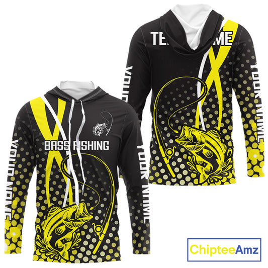 Personalized Bass Fishing Jersey,Bass Fishing Long Sleeve Fishing Tournament Shirts NHT380