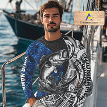 Load image into Gallery viewer, Largemouth Bass Blue Fishing Shirts Long Sleeve, Fishing Gift NHT383