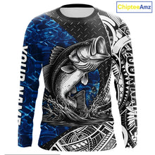 Load image into Gallery viewer, Largemouth Bass Blue Fishing Shirts Long Sleeve, Fishing Gift NHT383