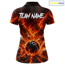 Load image into Gallery viewer, Polo shirt with fiery design and 'Team Name' text, brand 'ChipteeAmz' visible