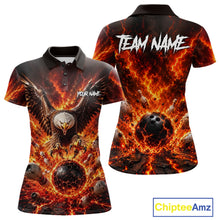 Load image into Gallery viewer, Two polo shirts with Eagle design and 'Team Name' text, featuring an eagle and bowling ball.