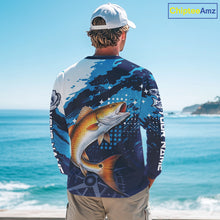 Load image into Gallery viewer, Custom Redfish Long Sleeve Fishing Shirts For Men, Design Redfish Fishing Jerseys NHT636