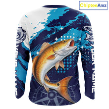 Load image into Gallery viewer, Custom Redfish Long Sleeve Fishing Shirts For Men, Design Redfish Fishing Jerseys NHT636