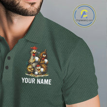 Load image into Gallery viewer, Funny Chicken Golf Polo Shirt Custom Team Name Personalized Golfer Polo Funny Rooster Golf NHT1001