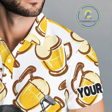Load image into Gallery viewer, Funny Raccoon Beer Golf Polo Shirt Personalized Name Custom Golf Shirt Golfer Gift For Men