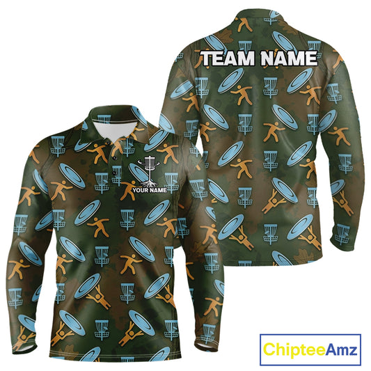 Disc Golf Polo Shirt Personalized Name Camouflage Golf Shirt Custom Disc Golfer Polo Gift For Men