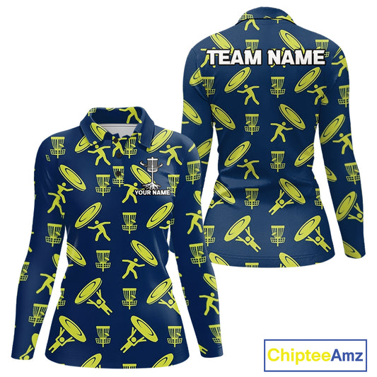Personalized Disc Golf Polo Shirt Custom Name Gift Performance Polo For Womens