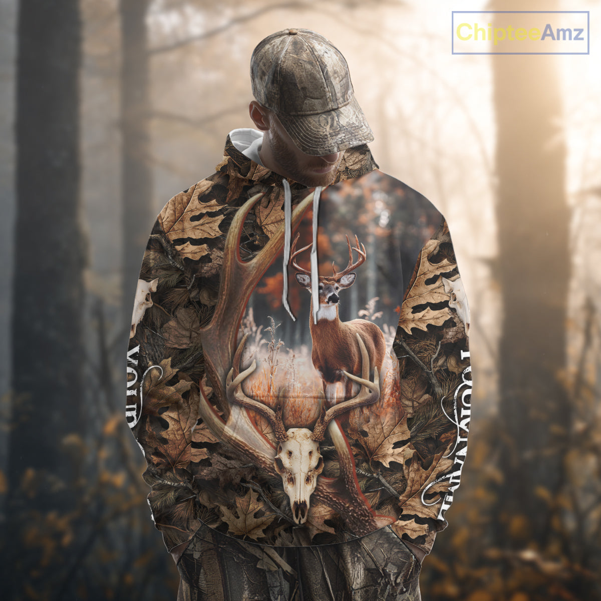 Deer Skull Reaper Hunting Camouflage Hunting Clothes Customize 3D All Over Printed Shirts NHT185