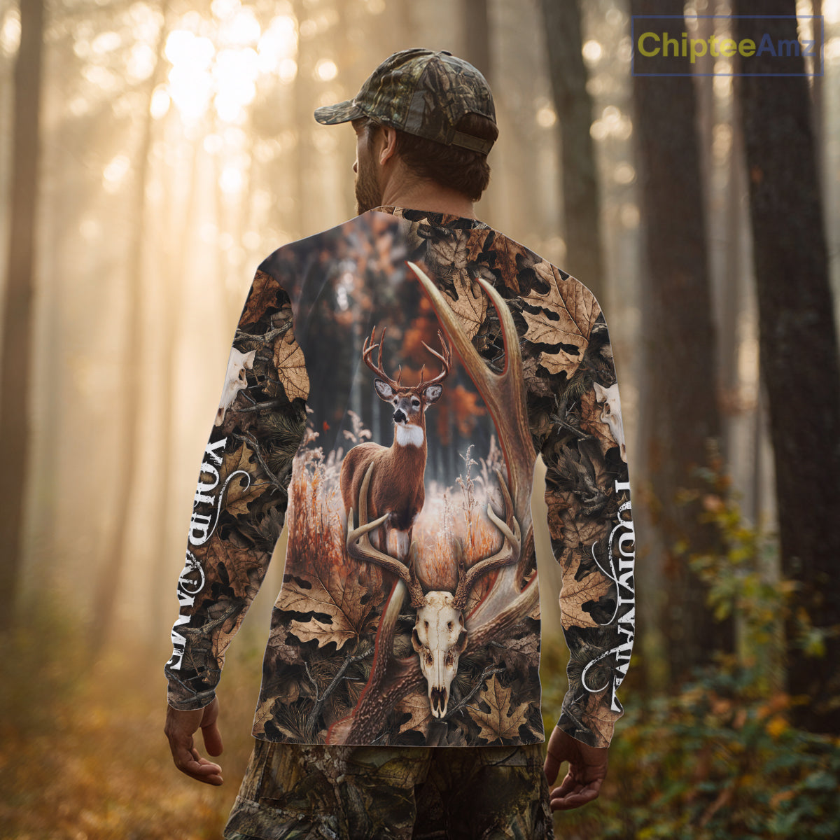 Deer Skull Reaper Hunting Camouflage Hunting Clothes Customize 3D All Over Printed Shirts NHT185