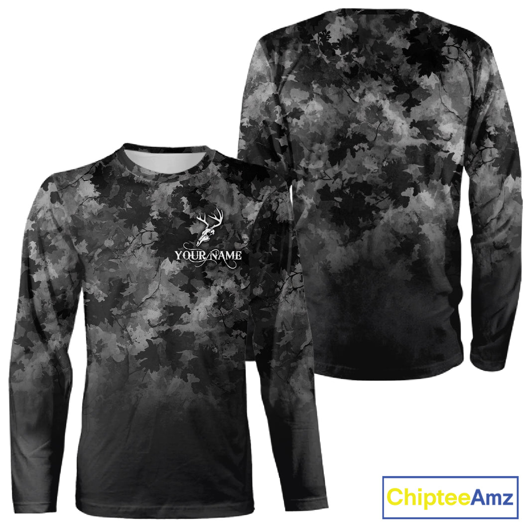 Best Deer Hunting Shirt Black Camouflage Custom Name 3D All Over Printed Shirts Hunting Gift NHT83