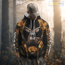 Load image into Gallery viewer, Deer Hunting Black With Camo Autumn - Personalized All Over Print Deer Hunting Clothes NHT190