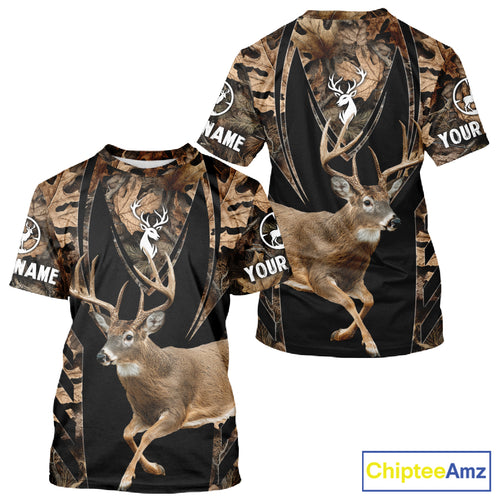 Whitetail Deer Jumping 3D All Over Print Shirts, Personalized Hunting Gifts For Deer Hunters NHT194