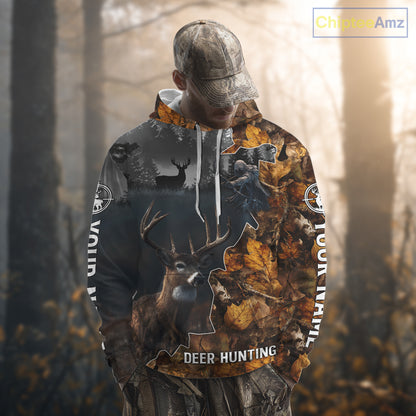 Personalized Grim Reaper Deer Hunting 3D Camo Shirt , Deer Hunting Shirt NHT278