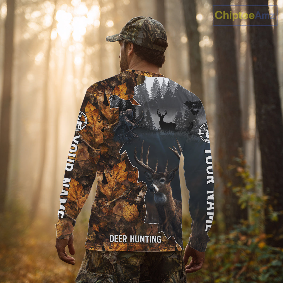 Personalized Grim Reaper Deer Hunting 3D Camo Shirt , Deer Hunting Shirt NHT278