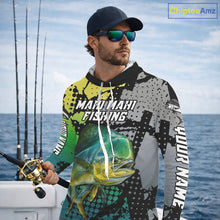 Load image into Gallery viewer, Mahi Mahi Fishing Shirt Green Camo Custom Name, Mahi Mahi Fishing Team Jerseys NHT444