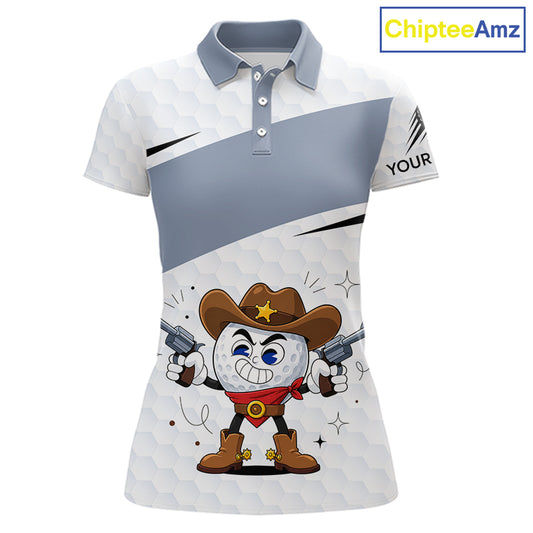 Funny Womens Golf Polo Shirts Custom Cowboy Golf Ball Golf Outfits, Best Golf Gifts NHT860